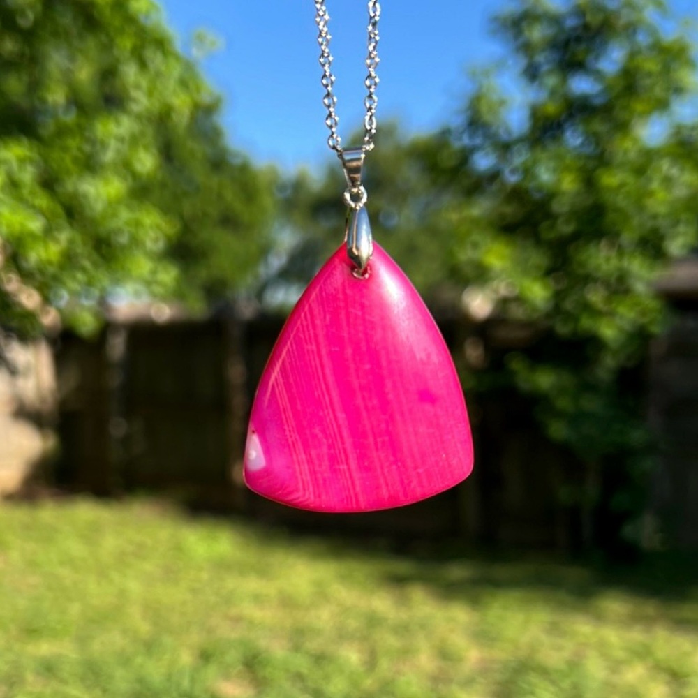 Purple Agate Triangle Necklace